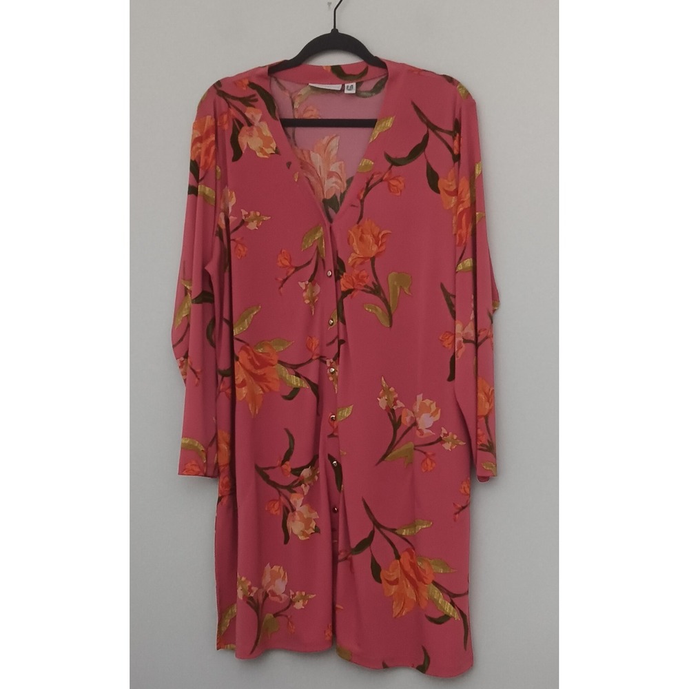Susan Graver Petite Cardigan Womens Size 1XP Printed Textured Liquid Knit Long